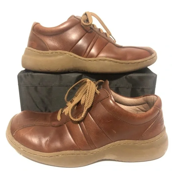 Skechers | Shoes | Skechers Brown Genuine Leather Mens Sneakers | Poshmark